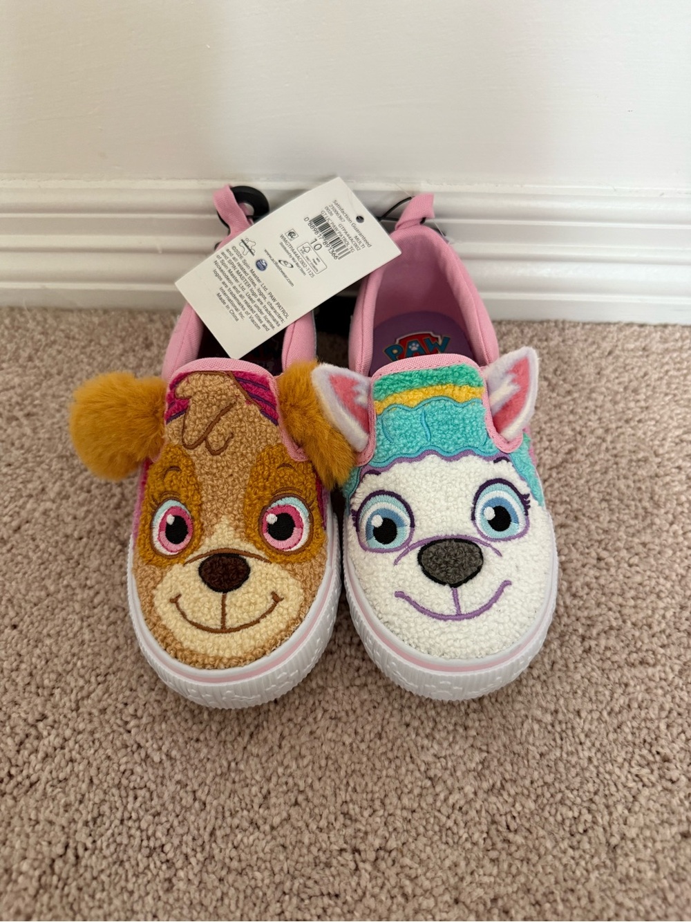 PAW Patrol Skye & Everest Girls Slip-On Shoes size 10